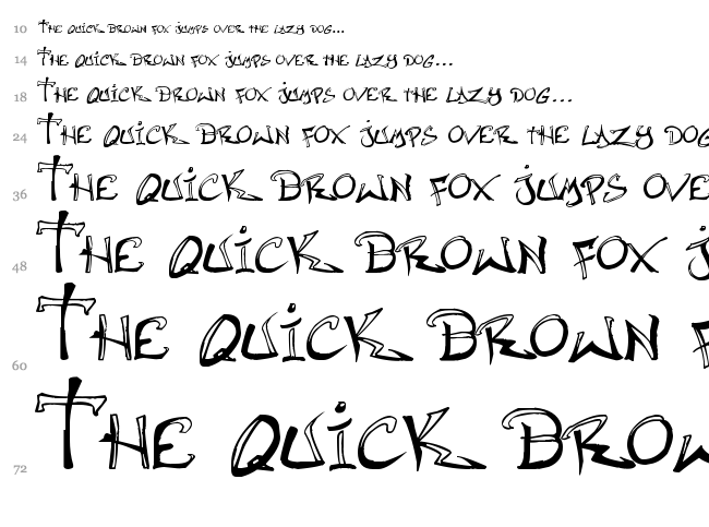 Raslani Hip Hop font waterfall